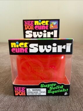 Needoh Nice Cube Swirl Super Solid Squish! - Orange